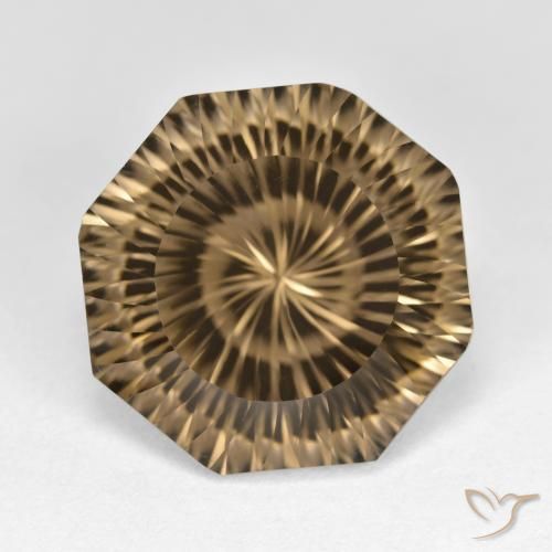 11.59ct Natürlicher Helles Kaffeebraun Rauchquarz, Smaragdschliff, VVS