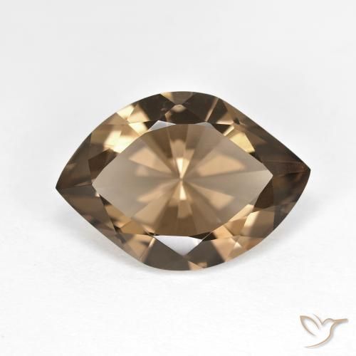 6.45ct Natürlicher Warmes Braun Rauchquarz, Marquise, VVS-VS