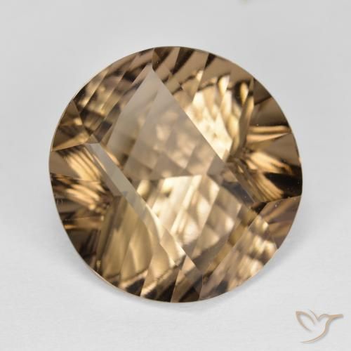 9.89ct Natürlicher hellbraun Rauchquarz, Runden, VVS