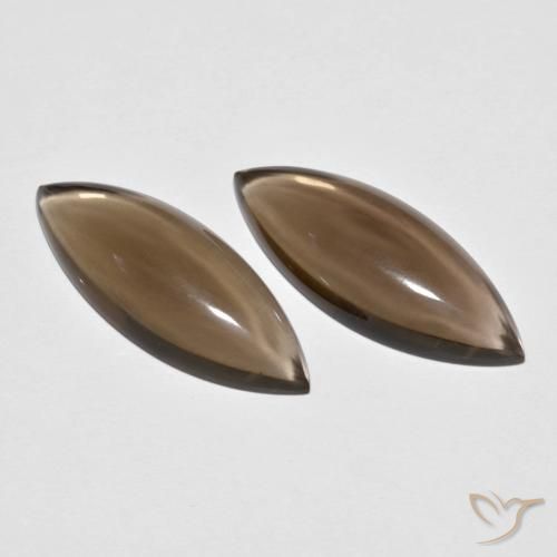 11.81ctw Natürlicher Hickory Braun Rauchquarz, Marquise, Transparent