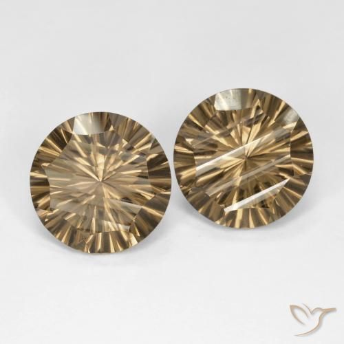 10.25 ct natürliche Mittel-Hellbraun Rauchquarz-Edelsteine, Runden, VS