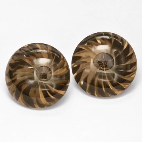 25,45 ct natürliche brauner Rauchquarz-Edelsteine, Rundschliff, VVS