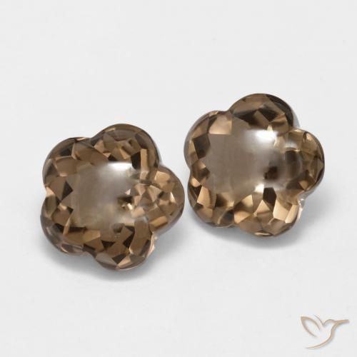 9.94 ct natürliche Heller Mokka Rauchquarz-Edelsteine, Blumen-Schliff, Transparent