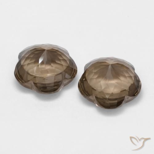 9.94 ct natürliche Heller Mokka Rauchquarz-Edelsteine, Blumen-Schliff, Transparent