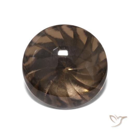 4.86ct Natürlicher tiefbraun Rauchquarz, Runden, Transparent