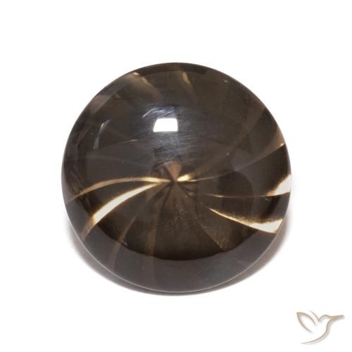 5.04ct Natürlicher tiefbraun Rauchquarz, Runden, Transparent