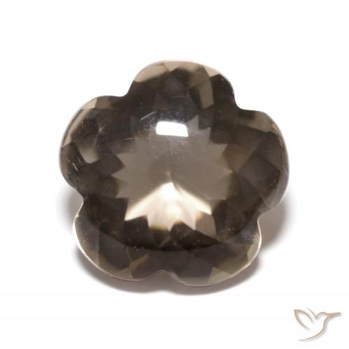 4.98ct Natürlicher Hickory Braun Rauchquarz, Blumen-Schliff, Transparent