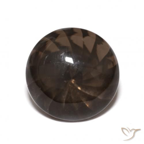5.78ct Natürlicher dunkelbraun Rauchquarz, Runden, Transparent