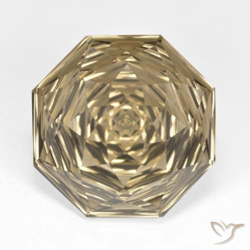 12.80ct Natürlicher Hellgelbbraun Rauchquarz, Smaragdschliff, VVS