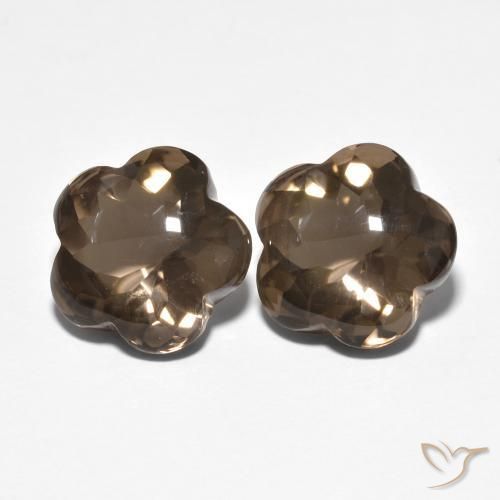 9.81 ct natürliche Umbrabraun Rauchquarz-Edelsteine, Blumen-Schliff, Transparent