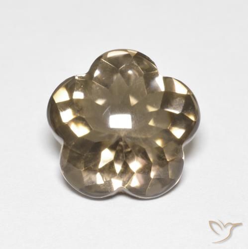4.99ct Natürlicher Warmes Braun Rauchquarz, Blumen-Schliff, Transparent