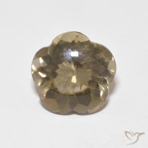 4.59ct Natürlicher Helles Tortilla-Braun Rauchquarz, Blumen-Schliff, Transparent