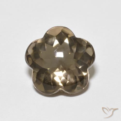 4.84ct Natürlicher Holzbraun Rauchquarz, Blumen-Schliff, Transparent