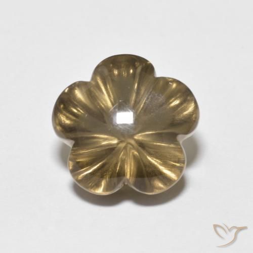 5.72ct Natürlicher Mittel braun Rauchquarz, Blumen-Schliff, Transparent