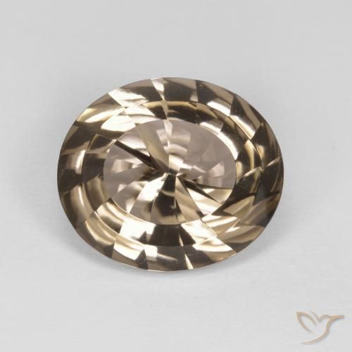 6.74ct Natürlicher Mittel-Hellbraun Rauchquarz, Oval, VVS