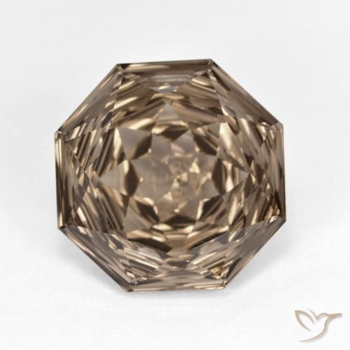 5.46ct Natürlicher Mittel braun Rauchquarz, Smaragdschliff, VVS