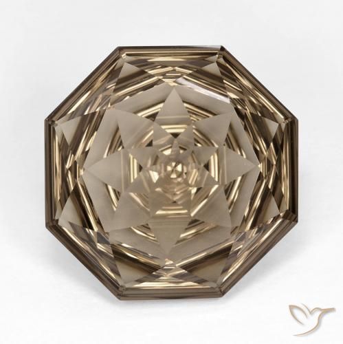 12.25ct Natürlicher Mittel-Hellbraun Rauchquarz, Smaragdschliff, VVS