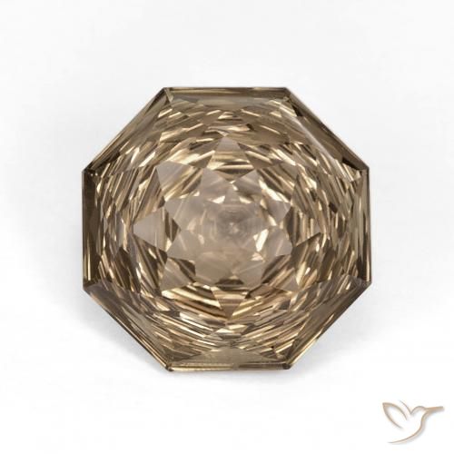 5.74ct Natürlicher Heller Mokka Rauchquarz, Smaragdschliff, VVS