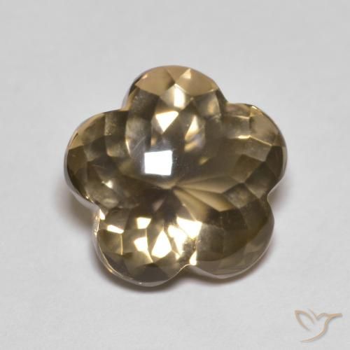 4.55ct Natürlicher Mittel-Hellbraun Rauchquarz, Blumen-Schliff, Transparent