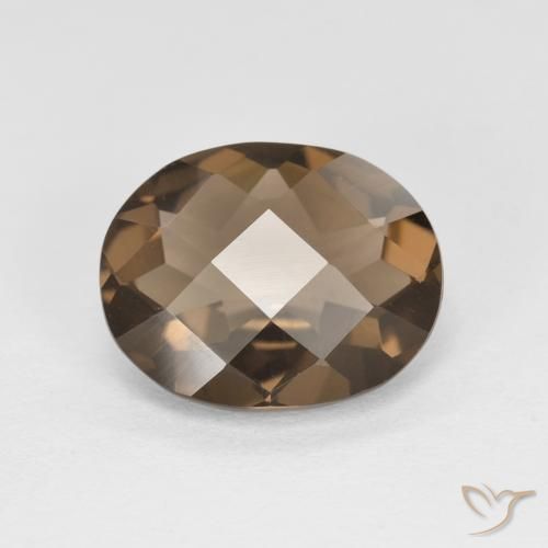 2.10ct Natürlicher Mittel-Dunkelbraun Rauchquarz, Oval, VVS