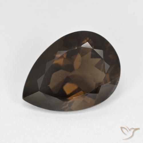 5.95ct Natürlicher Schokoladenbraun Rauchquarz, Birnenform, VS