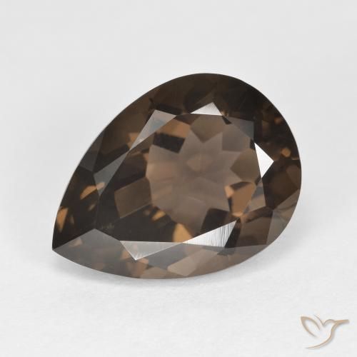 6.35ct Natürlicher Hickory Braun Rauchquarz, Birnenform, VVS-VS