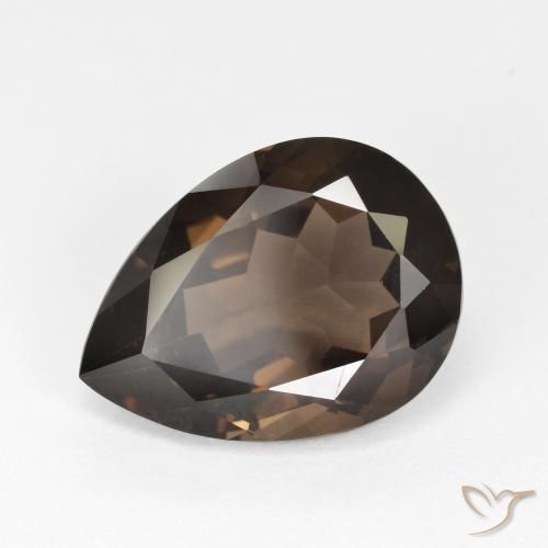 6.58ct Natürlicher Schokoladenbraun Rauchquarz, Birnenform, VVS