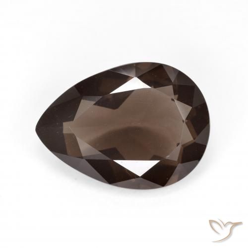 5.36ct Natürlicher Braun Rauchquarz, Birnenform, VVS