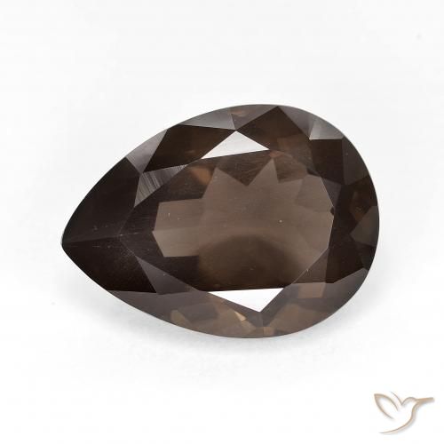 6.40ct Natürlicher Medium Dark-Brown Rauchquarz, Birnenform, VS