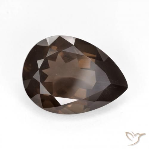 9,17 ctw natürlicher Medium Dark-Brown Rauchquarz, Birnenform, VS