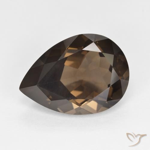5.68ct Natürlicher Umbrabraun Rauchquarz, Birnenform, VVS