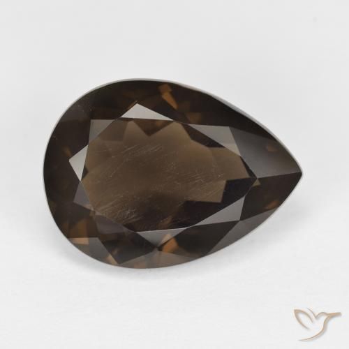 6.11ct Natürlicher Braun Rauchquarz, Birnenform, VVS