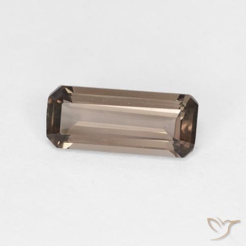 0.92ct Natürlicher Hickory Braun Rauchquarz, Smaragdschliff, VVS