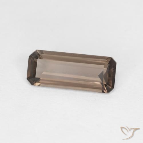 0.86ct Natürlicher Medium Dark-Brown Rauchquarz, Smaragdschliff, VVS