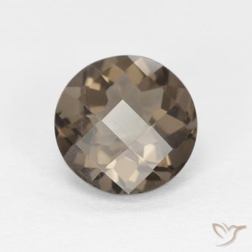 1.13ct Natürlicher Mittel braun Rauchquarz, Runden, VVS
