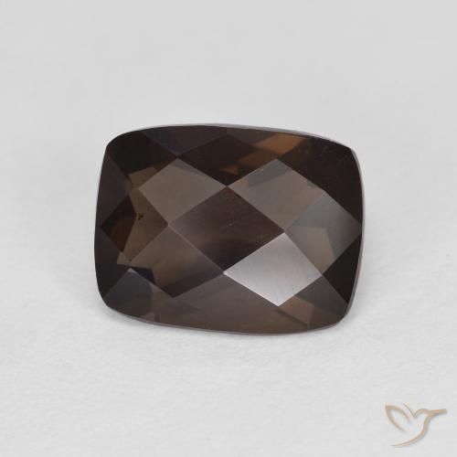 1.97ct Natürlicher tiefbraun Rauchquarz, Kissen, VS