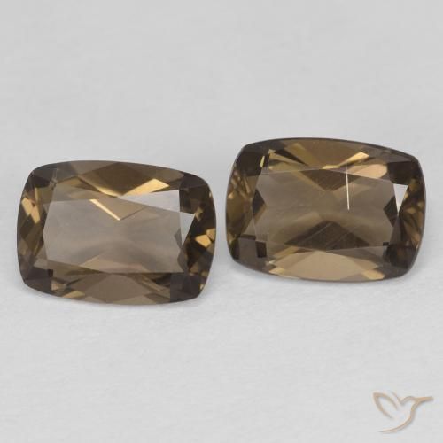 1.65 ct natürliche Medium Light-Brown Rauchquarz-Edelsteine, Kissen, VVS