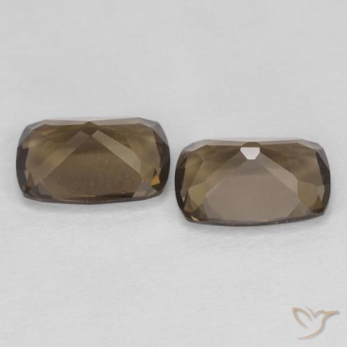 1.65 ct natürliche Medium Light-Brown Rauchquarz-Edelsteine, Kissen, VVS