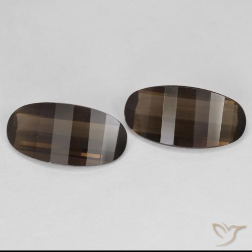 4.94 ct natürliche Hickory Braun Rauchquarz-Edelsteine, Oval, VVS