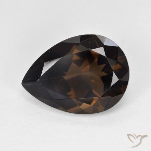 5.84ct Natürlicher Mittel braun Rauchquarz, Birnenform, VVS-VS