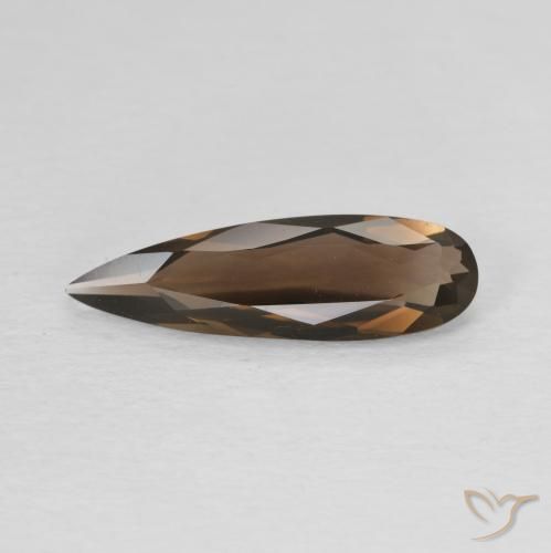 1.61ct Natürlicher Mittel braun Rauchquarz, Birnenform, VVS
