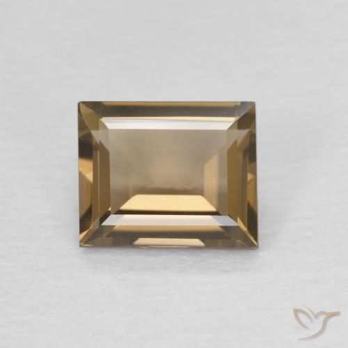 0.91ct Natürlicher Heller Mokka Rauchquarz, Baguette, VVS