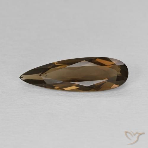 1.67ct Natürlicher Mittel braun Rauchquarz, Birnenform, VVS