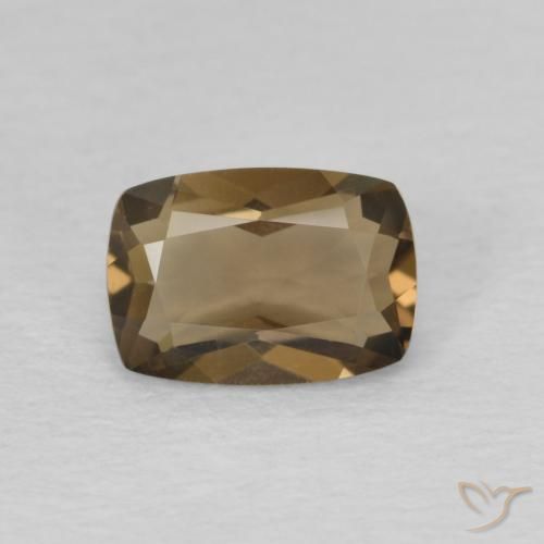 0.81ct Natürlicher Medium Dark-Brown Rauchquarz, Kissen, VVS
