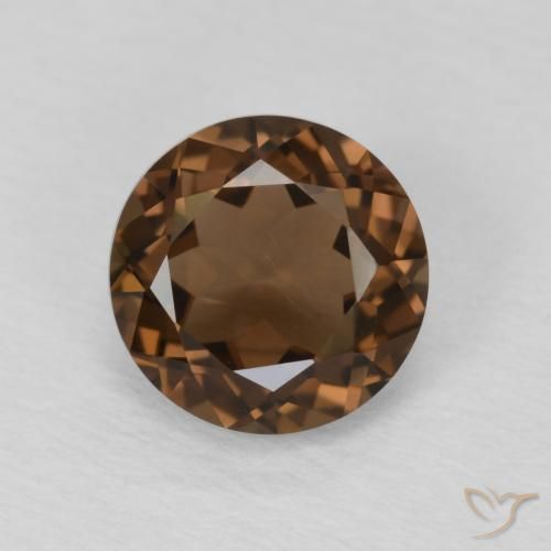 1.20ct Natürlicher Mittel braun Rauchquarz, Runden, VVS