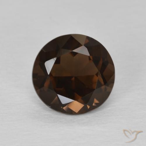 1.09ct Natürlicher dunkelbraun Rauchquarz, Runden, VVS