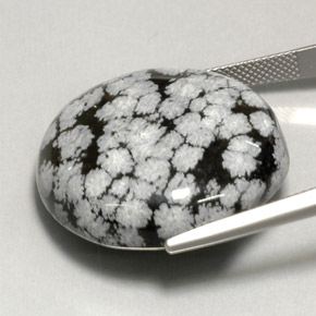 9,17 ctw natürlicher Schneeflocke Schneeflockenobsidian, Rund Schliff, Lichtundurchlässig