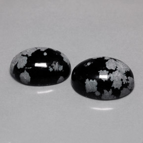  ct natürliche mehrfarbiger Schneeflockenobsidian-Edelsteine, Oval Schliff, Lichtundurchlässig