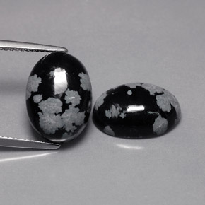  ct natürliche mehrfarbiger Schneeflockenobsidian-Edelsteine, Oval Schliff, Lichtundurchlässig