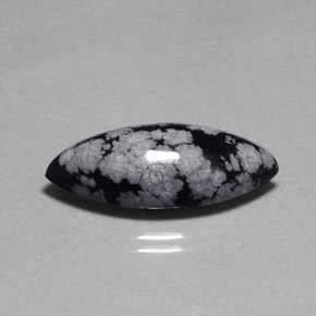 10,16 ctw natürlicher mehrfarbiger Schneeflockenobsidian, Marquise, Lichtundurchlässig